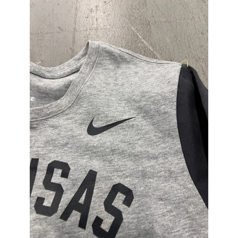 Nike Arkansas Razorbacks Top Men Small Gray Heather Long Sleeve Performance NCAA - Picture 3 of 9